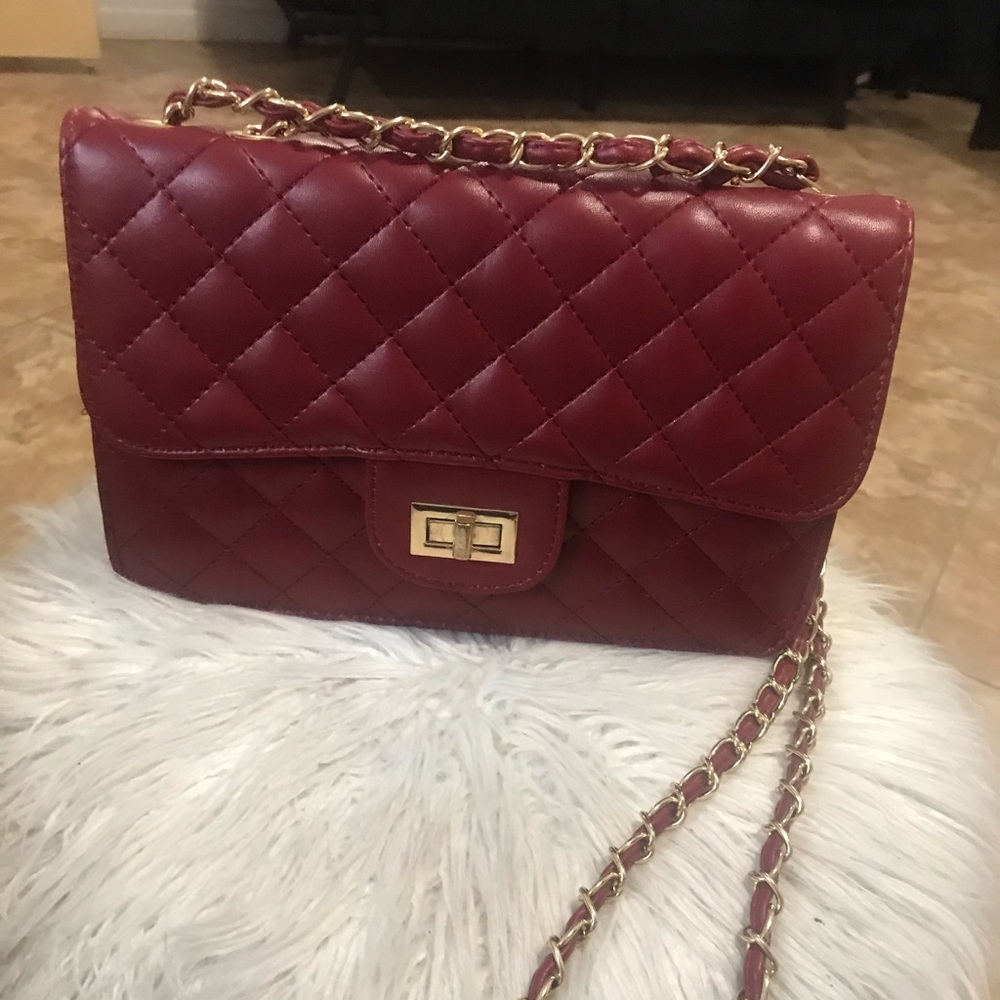 Red off the shoulder bag